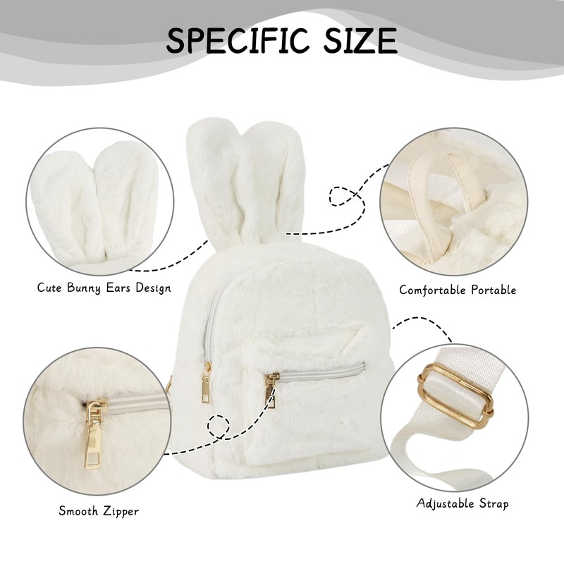 Jywmsc Cute Bunny Backpacks for Girls, Women Cute Rabbit Ears