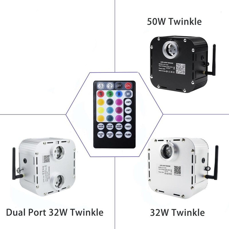 AZIMOM 28keys Remote Control of Twinkle& Music Mode Fiber Optic