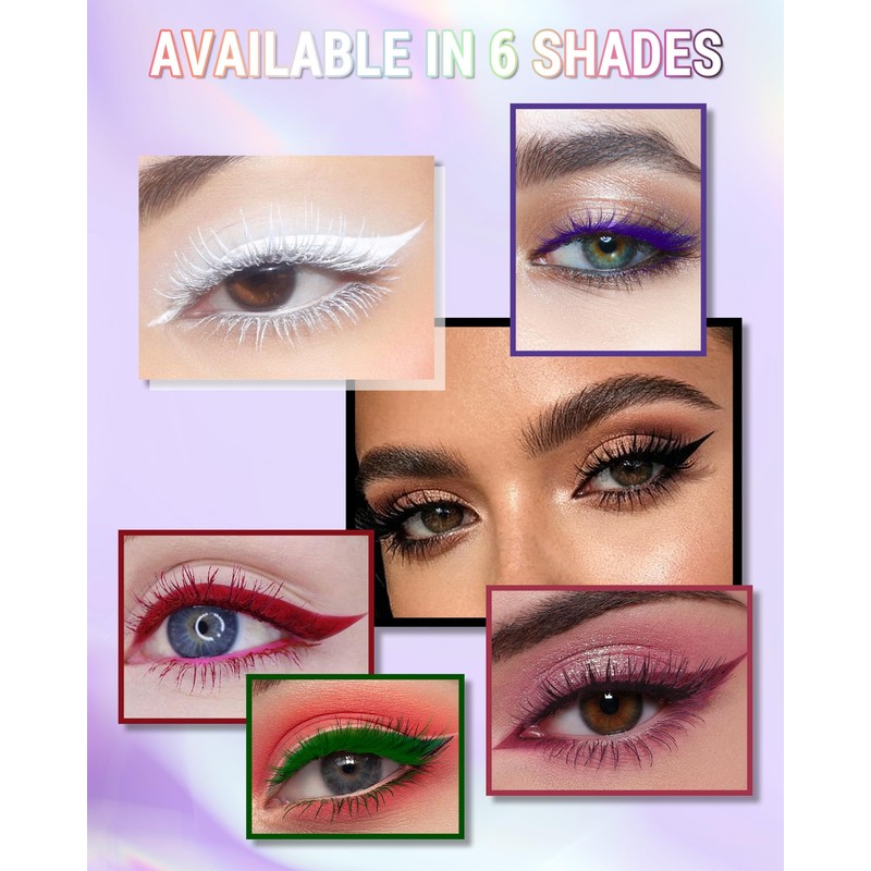 Burgundy Mascara Eyeliner Pen Kit, Waterproof Tube Mascara Eye Liner