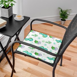 KOBLEN Cactus Pattern Indoor Outdoor Chair Cushions Square Corner Seat Cushions for Garden Patio Funiture Sofa Couch Chair Pads 16"x16" 1 Count (Pack of 1)