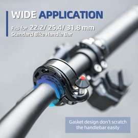 ROCKBROS Bike Bell, Hidden Bicycle Bell with Clear& Long Sound, Durable MTB Bell for 22.2/25.4/31.8 mm Standard Handlebar Size, More Than 103DB, Bike Horn for Adults or Kids Bike