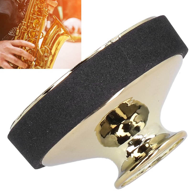Saxophone Mute, ABS Saxophone Muffler for Children for Beginner(Golden)