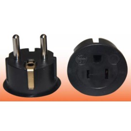 Seven Star 24pk American To European Plug Adapter - USA to Europe US To EU Round Pin Ground