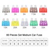 FULARR 80Pcs Professional Car Truck Boat Fuse, Assorted Standard Blade
