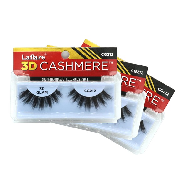 LAFLARE 3D CASHMERE Eyelashes, Natural Look, FRESH, GLAM, WISPY, HOT,