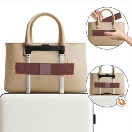 Trolley Strap Carryon Luggage Strap Over Suitcase Handle for Attaching Carryon Bag Travel Accessories TSA Approved Carry-On Add a Bag Belt Sleeve for A Tote Backpack Purse (Dark Brown)