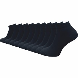 GAWILO Premium Trainer Socks (10 Pairs) | Women & Men | Extra Reinforced Stress Zones | Without Pressing Seam Over the Toes, black, 35 - 38