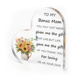Heart-Shaped Acrylic Plaque, Modern Art Home Decoration for Mum, Birthday Gift for Her, Unique Gift for Friend, Grandmother, And More, Ideal for Thank You, Birthday Gifts for Mum