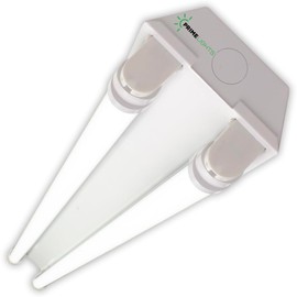 PrimeLights LED 4' ft, Shop Light 40W 7,200 Lumen 120/277v 5000K Day Garage Warehouse Shop Metal BLDG Light Fixture 120° Beam Angle Bolt 2 (Frosted LED Bulbs)