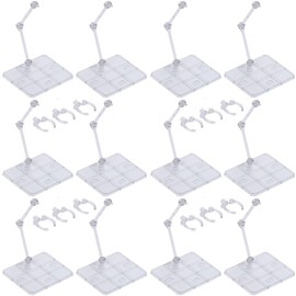 CHASO Figure Stand, 1/144, Plastic Model, 0.1 inch (3 mm) Axis, Compatible Figure, Display, Action Base, Stand, Joint, 4 Holes, Set of 12