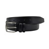 Conte Massimo Men's Genuine Leather Belt with Stitching, black