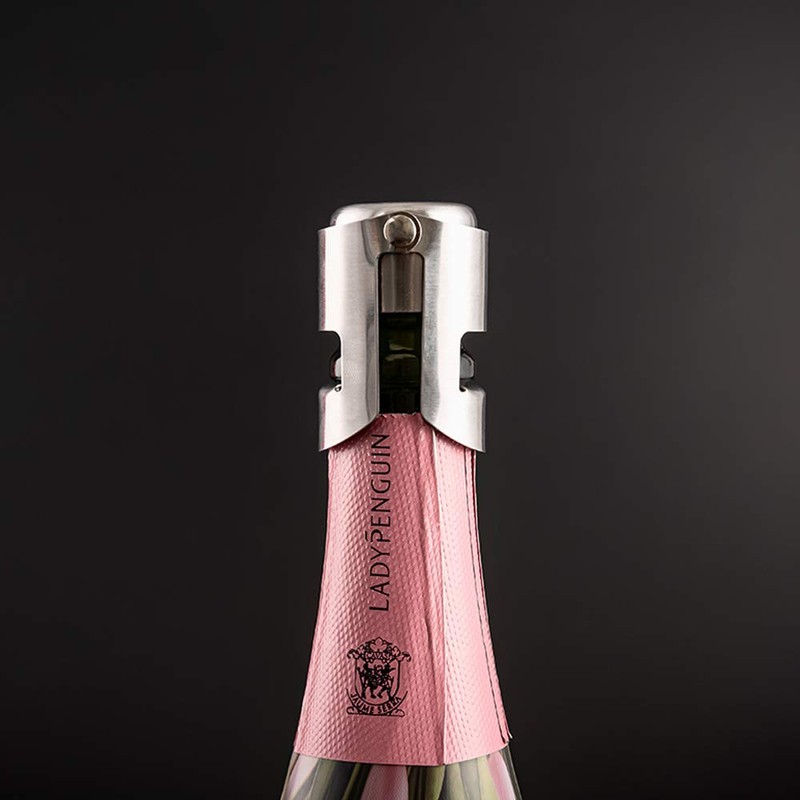 Gobesty Champagne Stainless Steel Stopper, Set of 4 Champagne Stopper
