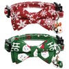 G-ficu 2 Pack Christmas Cat Collar Breakaway with Cute Bow