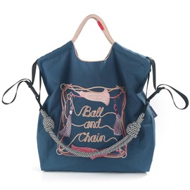 Ball&Chain Large Tote Bag For Women, Travel Shoulder Bag Top Handle Handbag for Gym, Work, Travel (Blue, Large)