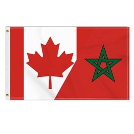 3×5 FT Canada Morocco Flag, Large 100D Canadian Moroccan Friendship National Outdoor Banner,Doube Side Printing Decor For Patio Garden With Brass Gromment