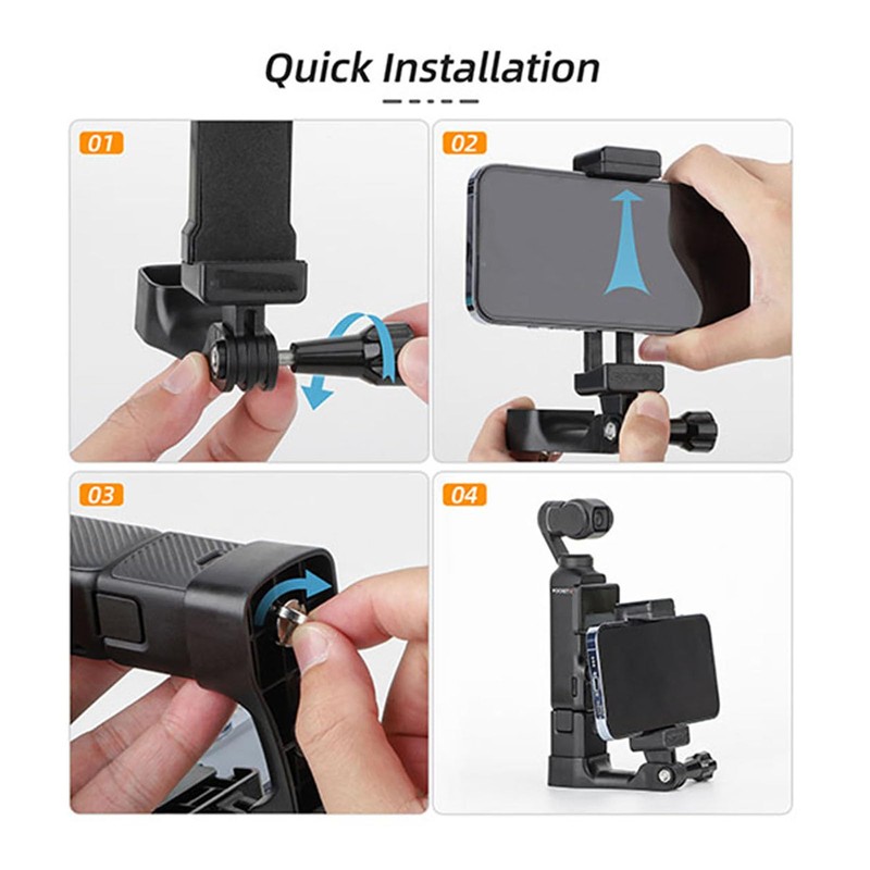 EUGOOCX Phone Clip Holder for DJI OSMO Pocket 3, Black,