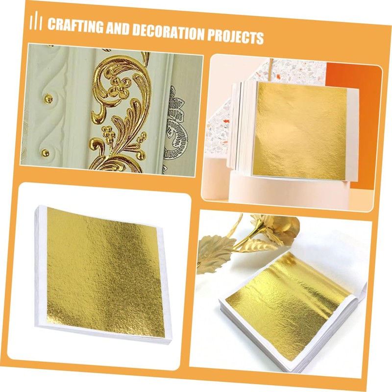 Hohopeti Metallic Foil Flakes 14x14cm Imitation Sheets Foil Sheets for