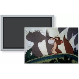 Rikki Tikki Tavi Stealing Cobra Egg Cartoon Animated Image Magnet 2 x 3