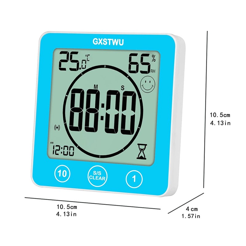 GXSTWU Digital Shower Clock, Bathroom Timer Clock, Waterproof for Water