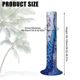 NICENEEDED Blue Peacock Pattern Tower Fan Dust Cover, Vertical Fan Dustproof Protective Cover Washable Tower Sleeve, Dust-Proof Protective Cover for Pedestal Fan Floor Stand Fan Decor