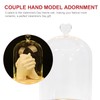 Beaupretty Romantic Couple Hand Ornament with Glowing Glass Dome Cover
