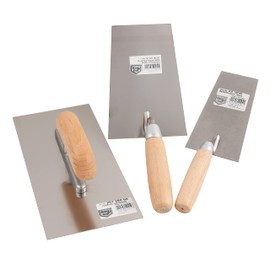 Jung Product 20000360 Trowel Set 3-Piece Rustproof with Natural Wood Handle (Including Trowel, Tyrolean Trowel, Bernese Cleaning Trowel, Steel)