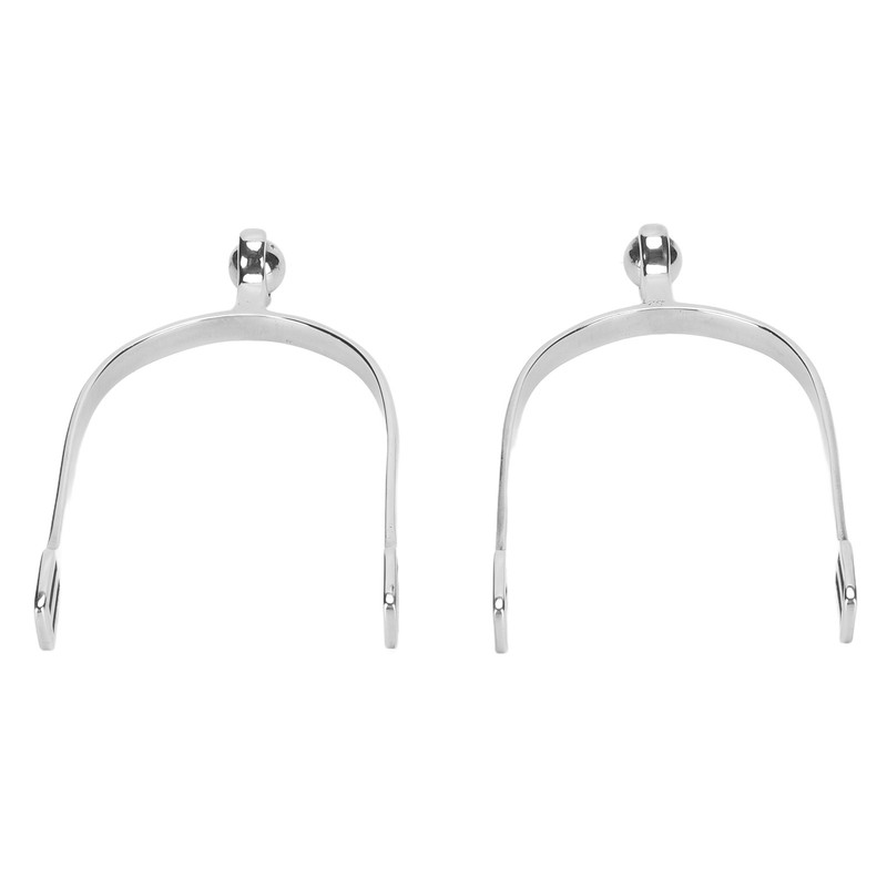 Horse Spurs English Stainless Steel with Roller Ball for Equestrian