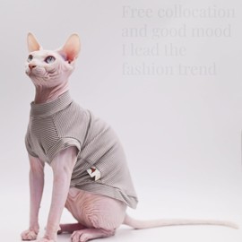 Hairless Cat Clothes Cotton Stretch and Confortable Sphynx Cat Clothes,Cat Apparel for Devon Rex, Cornish,Peterbald, Small Cats and Dogs (XX-Large)