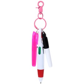 Sibba Nurse Pen Set Mini Highlighter Nurse Pen Badge Marker With Nursing Keychain Clip Include Tip Highlighter Permanent Retractable Ball Pen Pink Correct Supplies for Writing