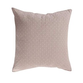 Levtex Home - Cross Stitch - 100% Cotton - Euro Sham (26x26in.) Set of 2 - Taupe