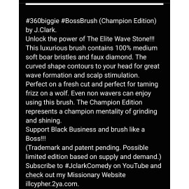 #360biggie #BossBrush 360 Wave Brush Curved Medium Soft Luxury Elite Wave Stone