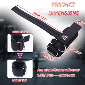 Correas de levantamiento de pesas: correas antideslizantes para muñeca con anillos dobles en D para levantamiento muerto, pull-ups y entrenamiento de máquina de cables