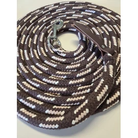 Ground Rope 4 Metres Brown Beige Natural Cotton with Carabiner and Leather Swatter