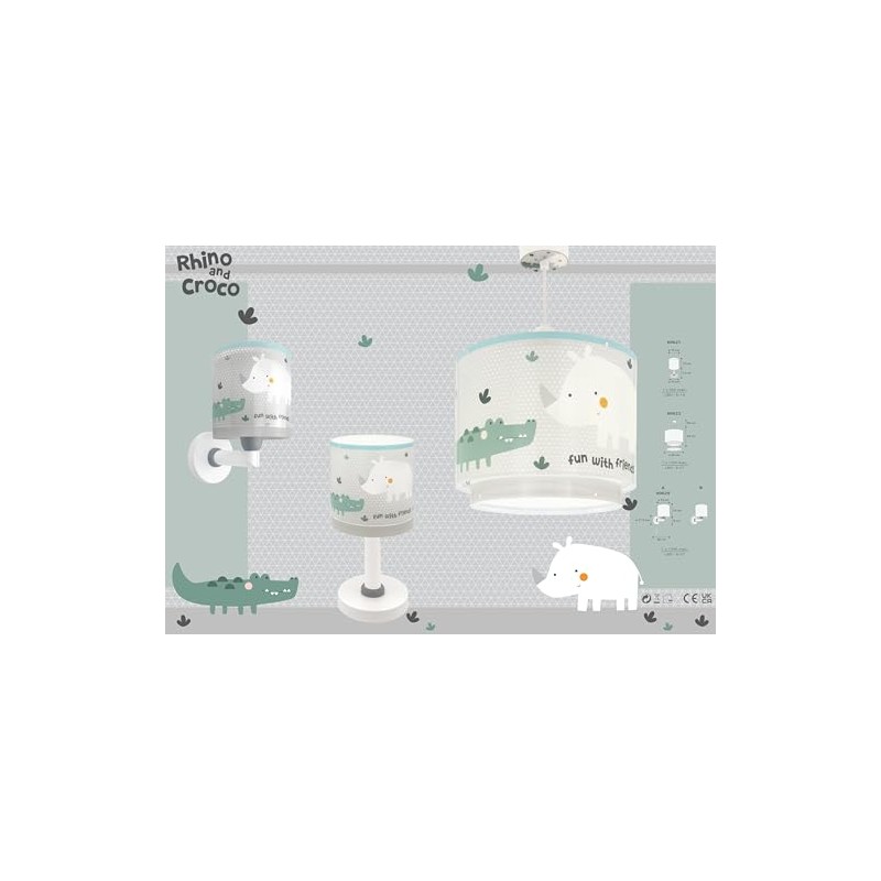 Dalber Rhino & Croco Rhino & Croco Children's Table Lamp