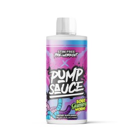 Pump Sauce Pre-Workout - 32 oz, Sour Gummy Worms, No Caffeine, Full Spectrum Liquid, Gluten Free, Vegan, Zero Sugar