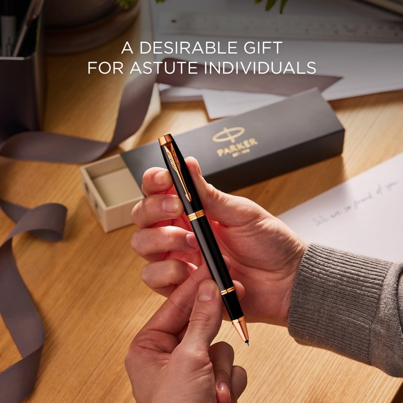 PARKER IM Rollerball Pen | Grey Lacquer with Gold Trims