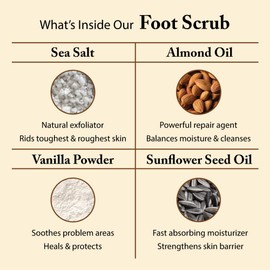 FootFitter Natural Foot Scrub with Sea Salt, Deep Exfoliating Foot Care for Dry Skin, Calluses, and Cracked Heels, Smooths Dry Feet (Made in Germany) Sweet Vanilla Scent