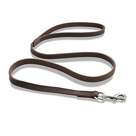 Jack & Russell Premium Leather Dog Lead Shorty 1.2 m - Full Leather Dog Lead - Lead with Bolt Carabiner - Shorty (Dark Brown)