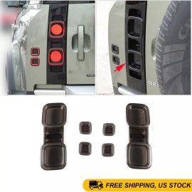 cartiangoUS Smoked Black Rear Tail Light Lamp Cover Trim For LR Defender 90 110 2020-2023