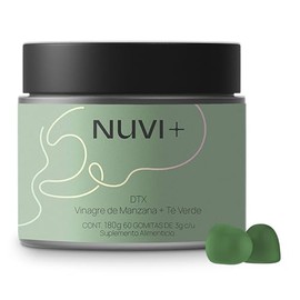 NUVI Gomitas de Vinagre de Manzana  T Verde  Suplemento alimenticio 100 vegano y endulzado con fruto del monje  60 gomitas sabor manzana verde        