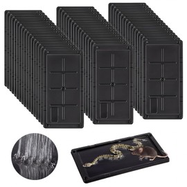 Qualirey 48 Pack Rat Glue Traps 10x5 Inch, Pre-Baited Heavy Duty Sticky Traps for Rats Mice Snakes Roaches, Large Adhesive Glue Boards with Peanut Scent, No Touch Disposal, Indoor Outdoor (Black)