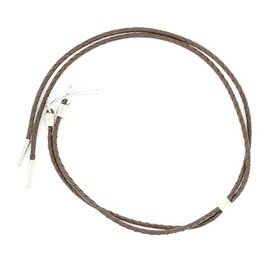M&F Western Products Braided Vinyl Stampede String, Silver Slide, Cotter Pin Attachment, 24 Inch, Brown