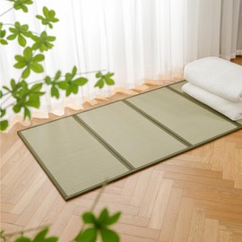 Houseables Tatami Mat, Tatami Mattress, Japanese Sleeping Mat, Japanese Floor Mattress, Bamboo Sleeping Rug, Kotatsu Floor Bed, Futon, Goza, Traditional, Rush Grass, Folding, Anti-Slip, Twin XL, 80x40
