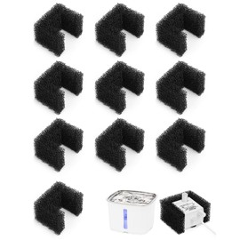 10 Pack Foam Filters for PetSafe Viva Pet Water Fountain - Pet Drinking Fountain Filter Replacement - Black