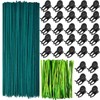 TIHOOD 200PCS/Set Bamboo Plant Stakes Kit, 50PCS Orchid Clips with