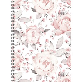 Alpha Edition - Ladytimer Ring Binder Roses 2025, 15 x 21 cm, Calendar with 128 Pages, Calendar with an Address Section, Overviews and International Calendar, Weekly Overview on 2 Pages