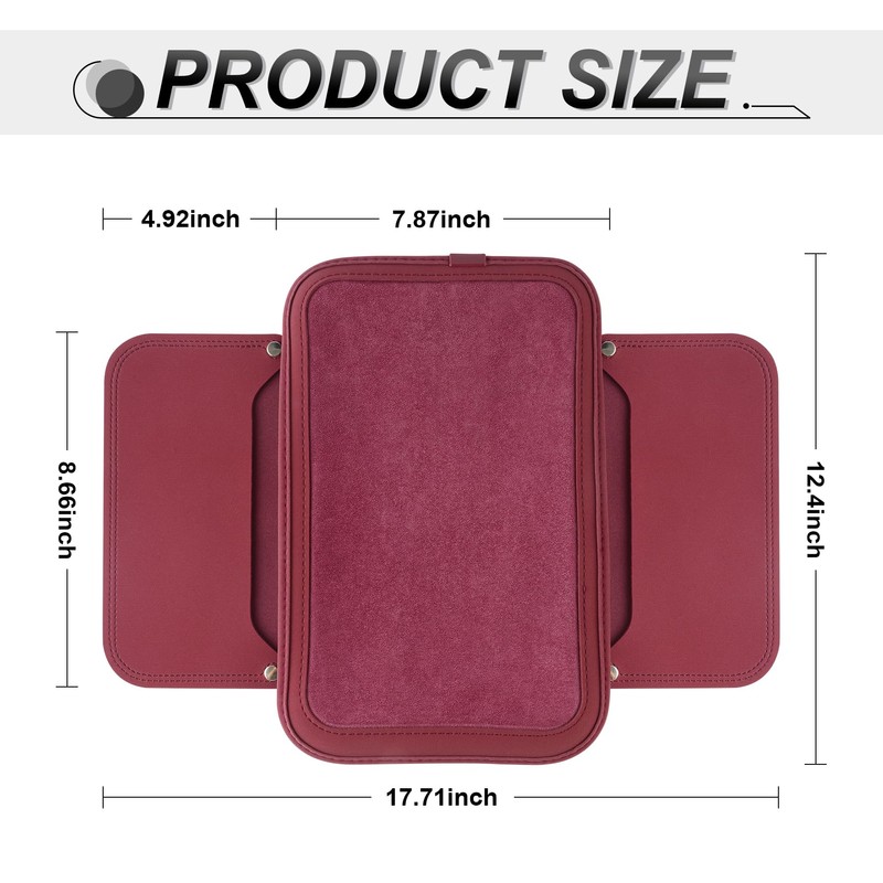 SINGARO Car Leather Center Console Cover with 2 Storage Bags,