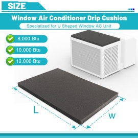 Chiligent Air Conditioner Drip Cushion, Removable AC Rain Cover with Strong Magnetic Backing, Fit for U-Shaped Window AC Unit, Reduce Noise of Raining, Easy to Cut & Install