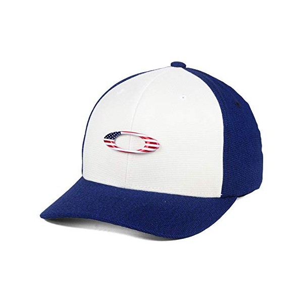 Oakley Tin Can USA Stretch-Fitted Cap Blue/White
