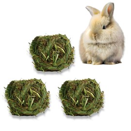 6PCS Natural Timothy Grasses Grass Ball Molar Sticks Teeth Chew Toys for Rabbit Bunny Guinea Pig Chinchilla Hamster